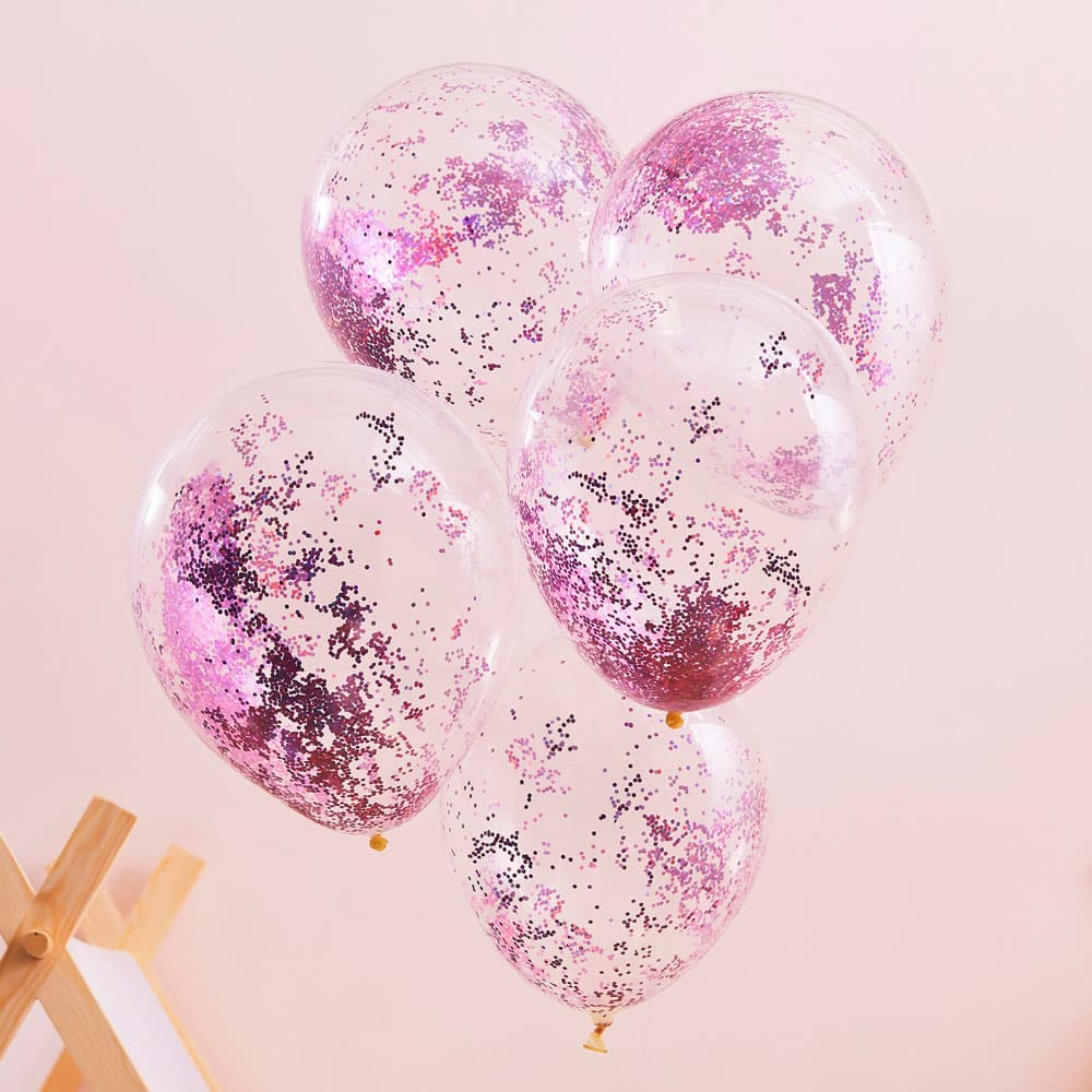 Ballonger med rosa glitter