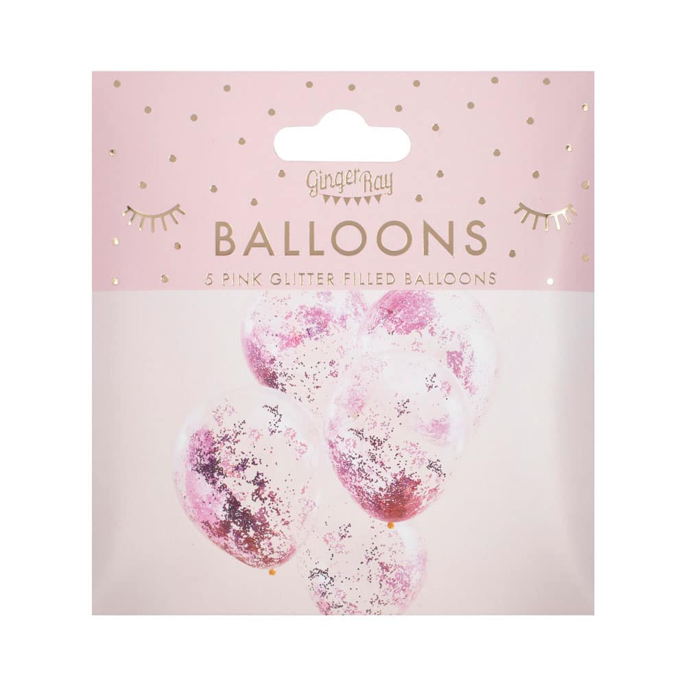 Ballonger med rosa glitter