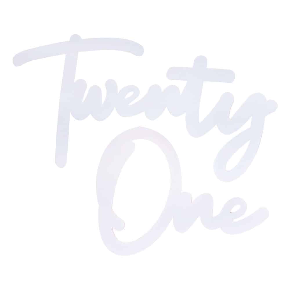 Twenty-one skilt