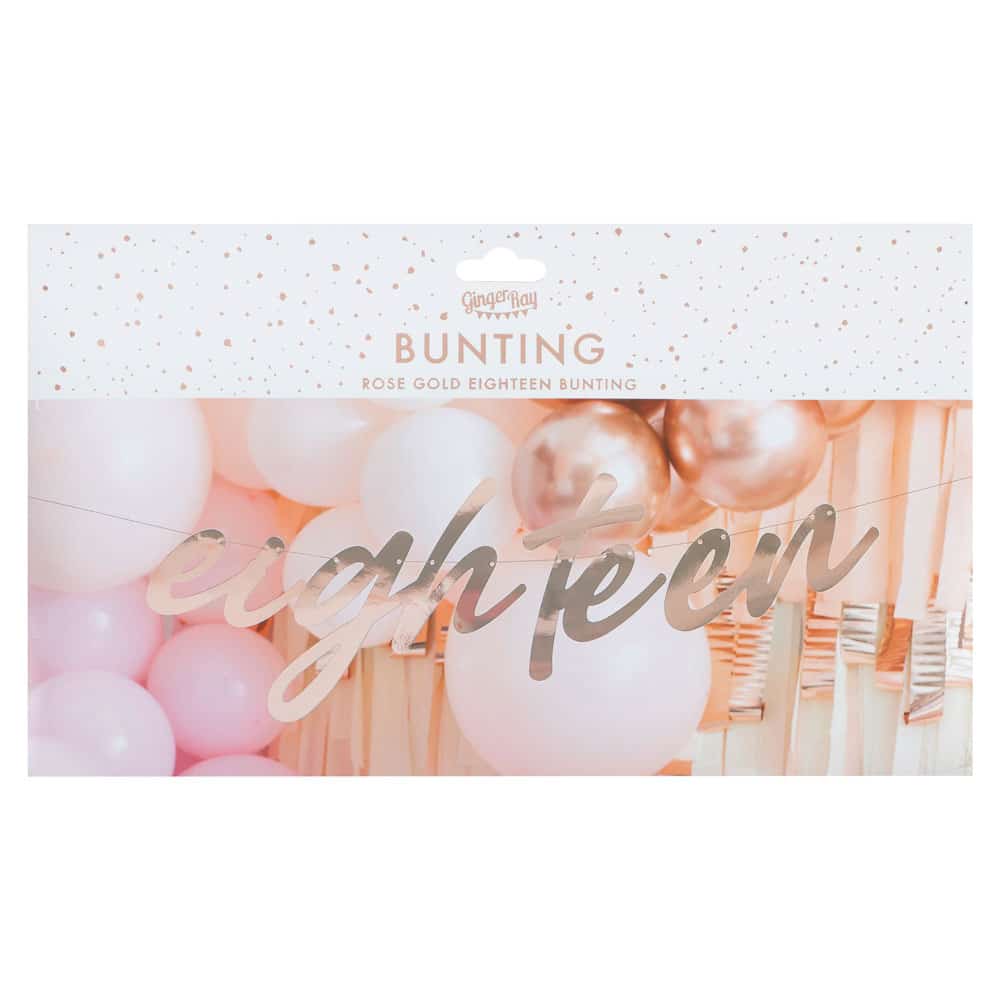 18-årsdag-banner i roségull bursdagsbanner