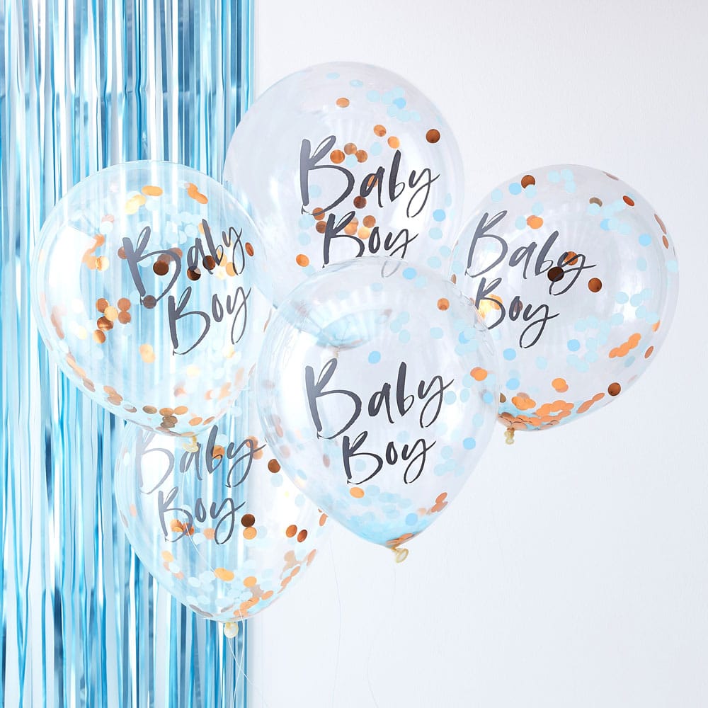 Baby boy ballonger med konfetti