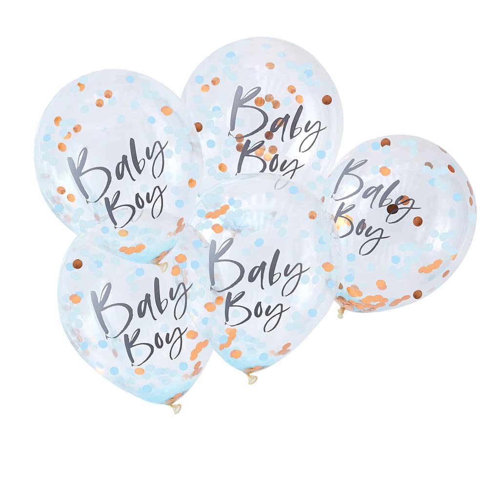 Baby boy ballonger med konfetti