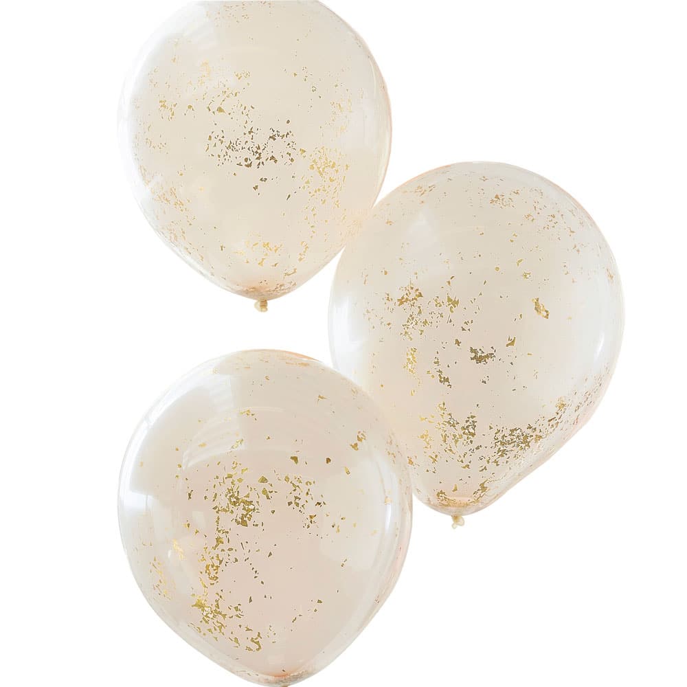 Fersken ballonger med konfetti