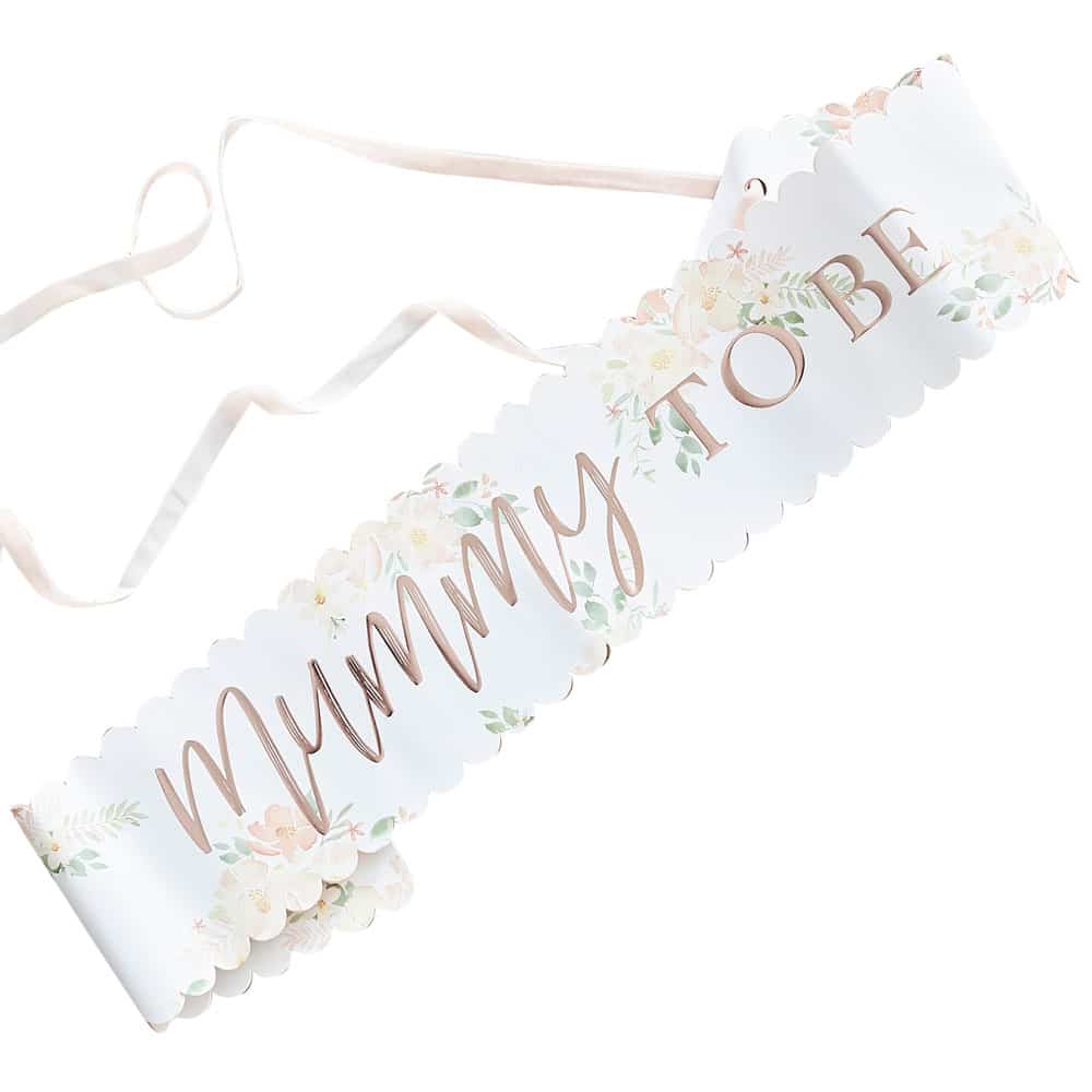 'Mummy to be' bånd i blomster tema