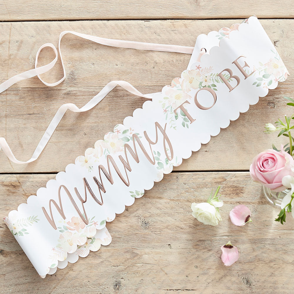 'Mummy to be' bånd i blomster tema