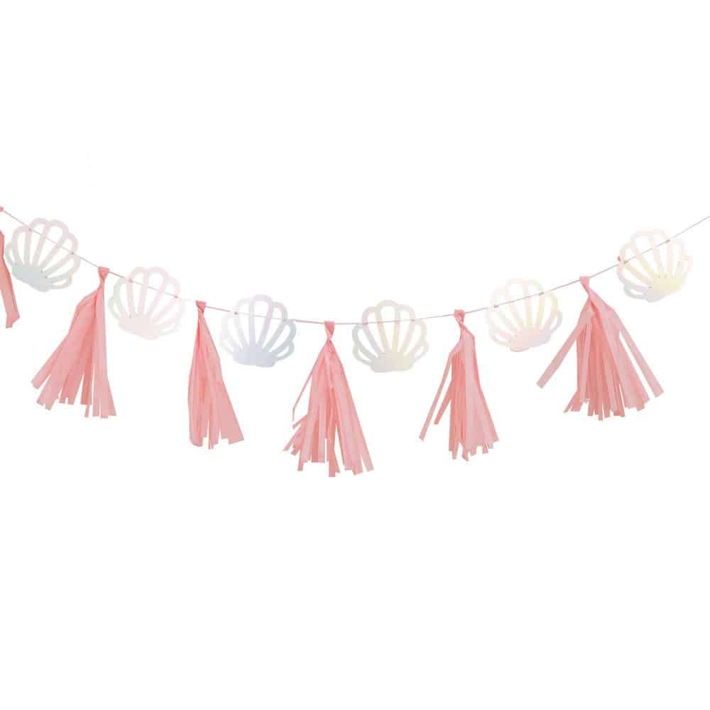 Pink tassels and shell banner