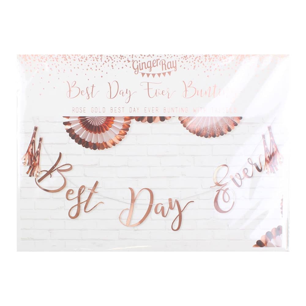Best Day Ever banner i roségull