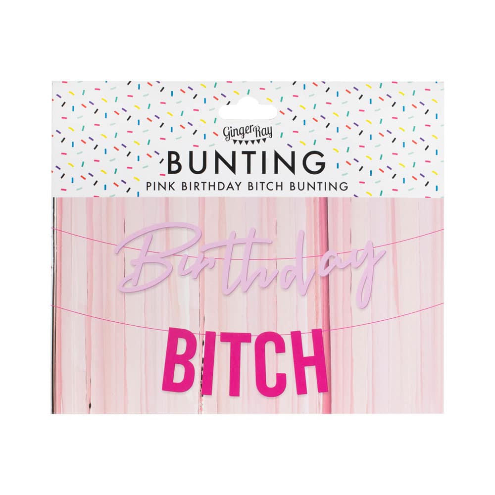 Birthday Bitch rosa bursdagsbanner