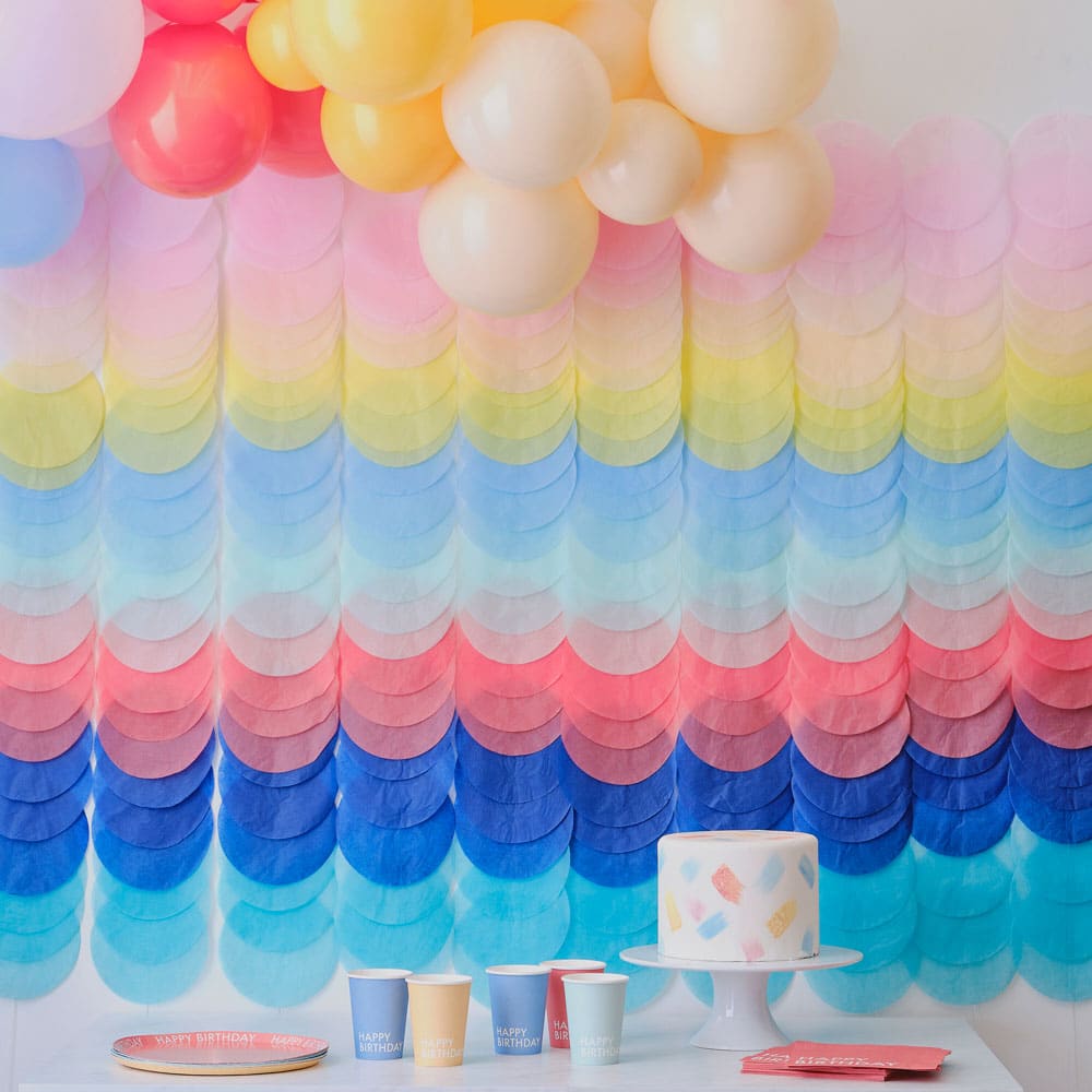 Crepe paper background multicolored ombre