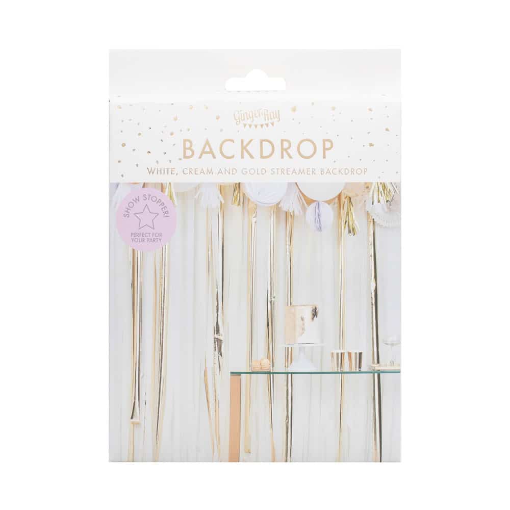 Crepe paper background in cream white and gold