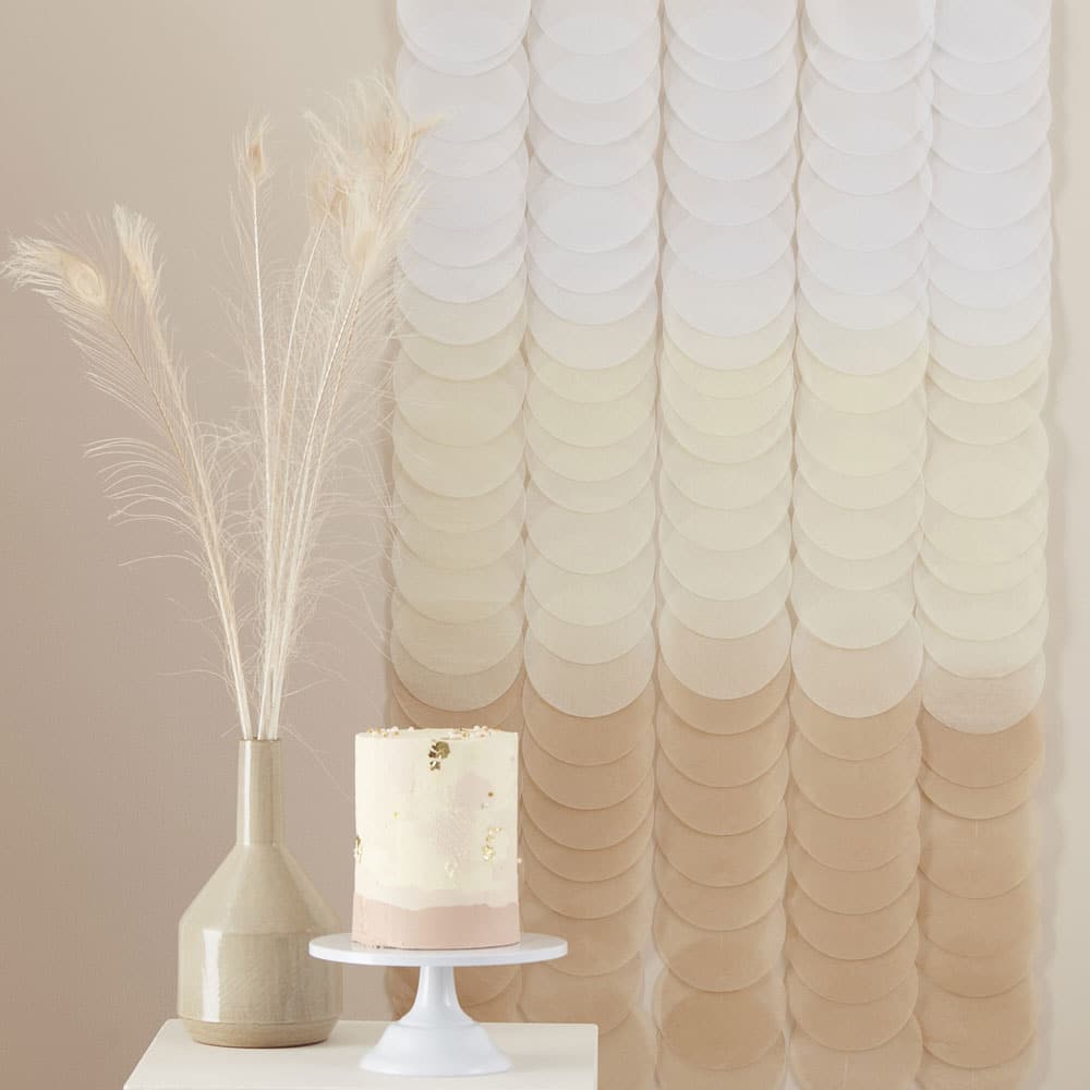 Crêpe paper backdrop neutral ombre