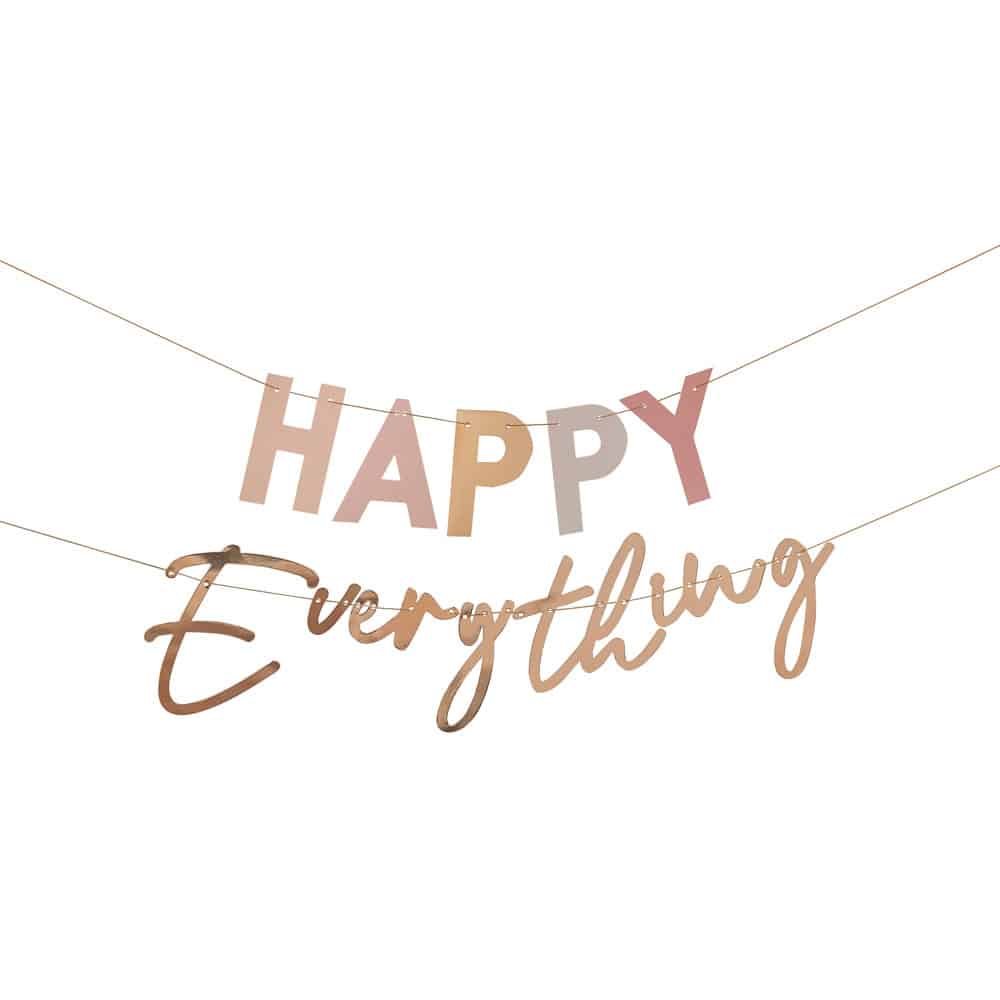 Happy Everything banner i pastell og gull