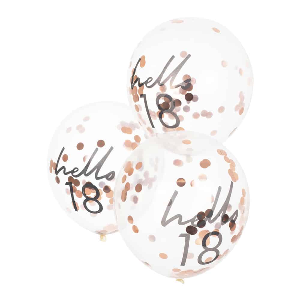 Hei 18-årsbursdagsballonger med konfetti