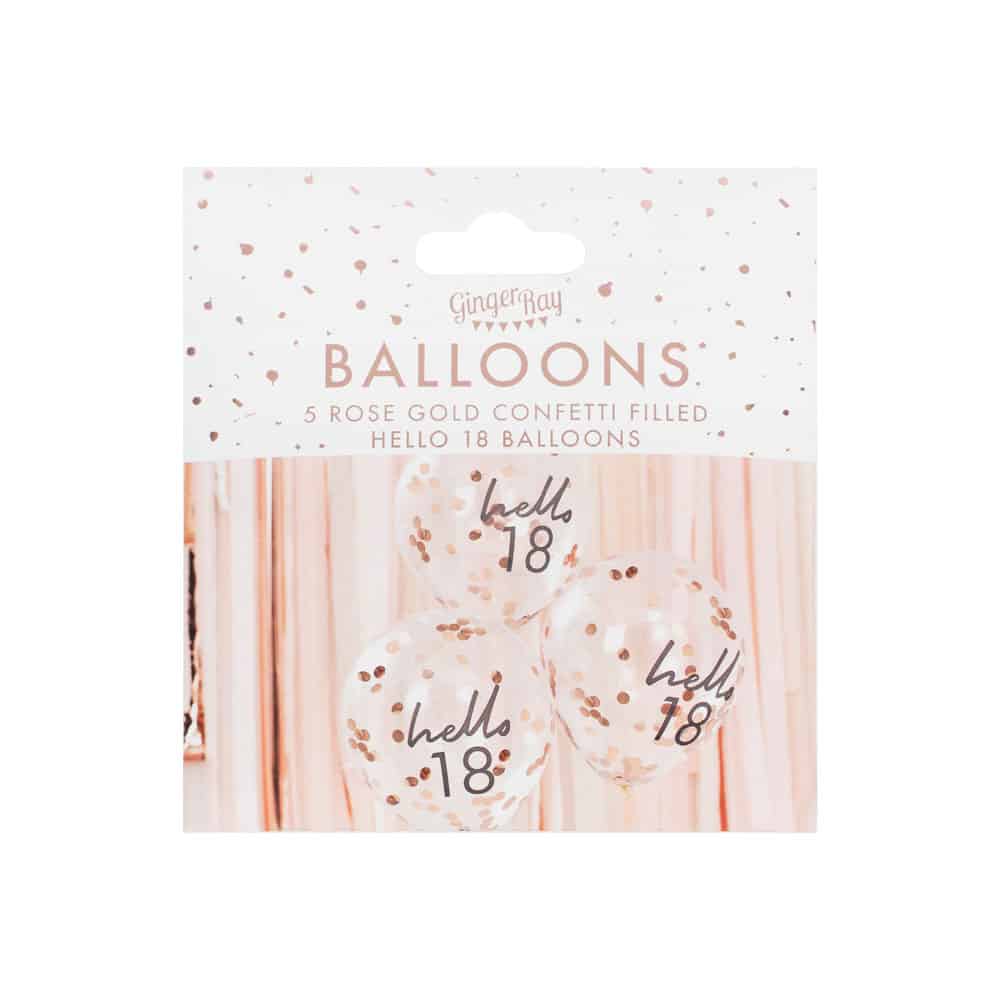Hei 18-årsbursdagsballonger med konfetti