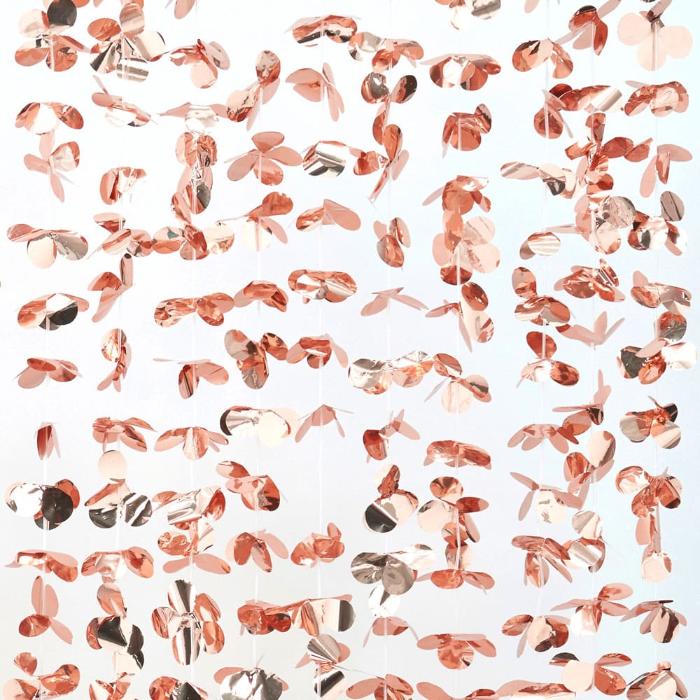 Hanging flowers background - Rose gold foiled