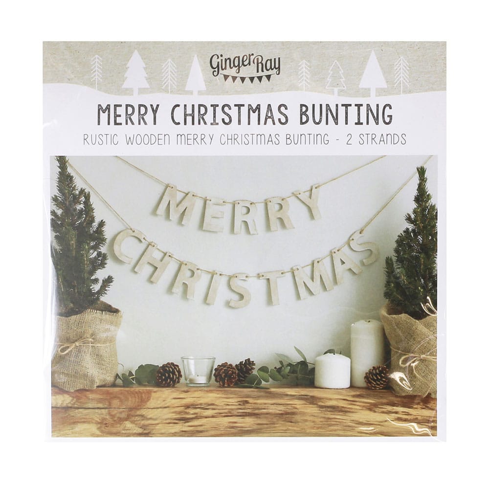 God jul-banner av rustikt tre