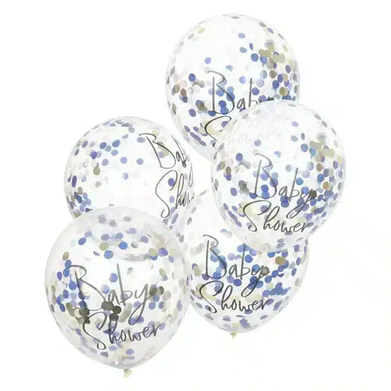 Babyshowerballonger med konfetti