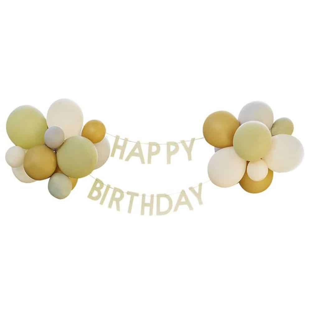 Gratulerer med dagen-banner med 24 ballonger