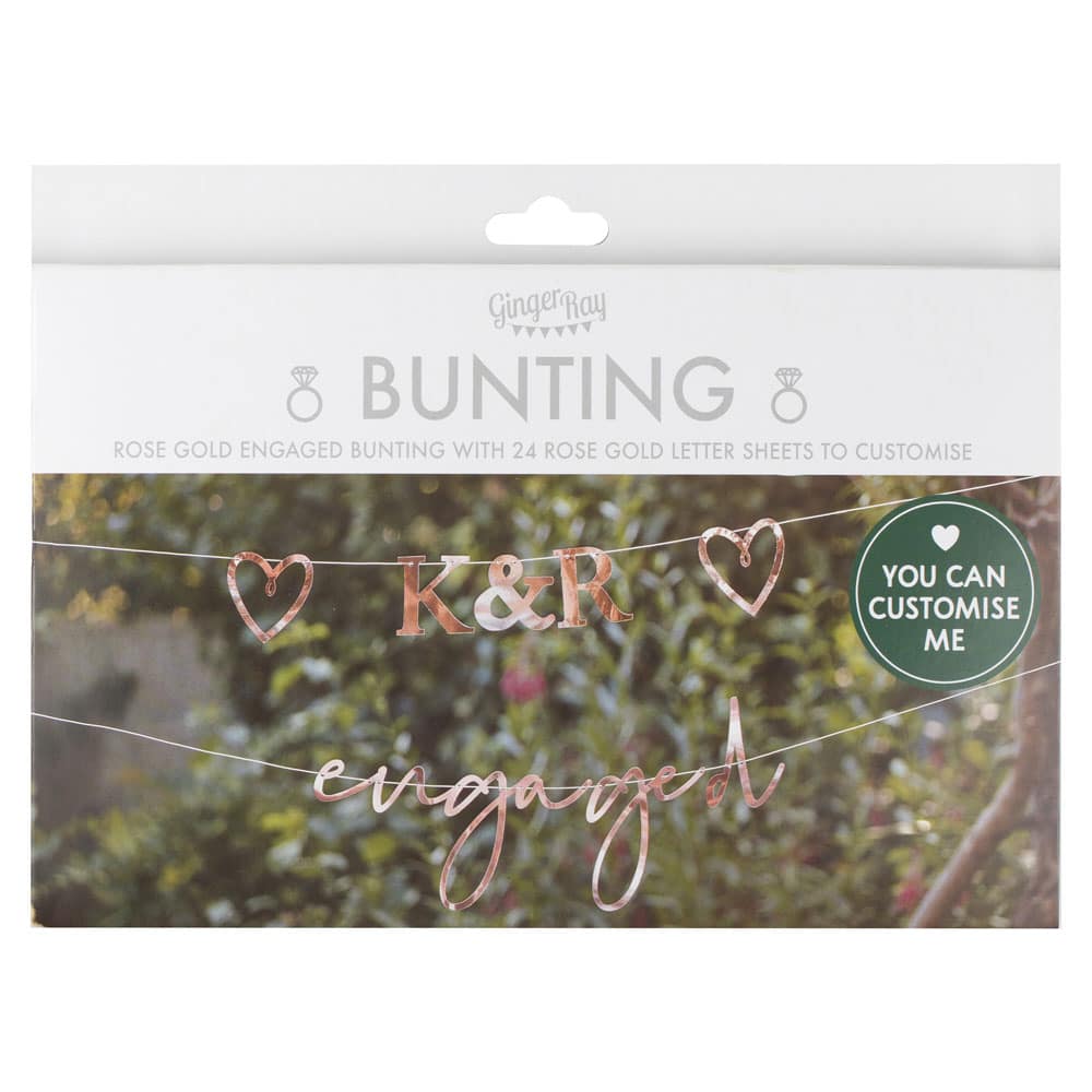 Personalized Rose Gold Engagement Banner