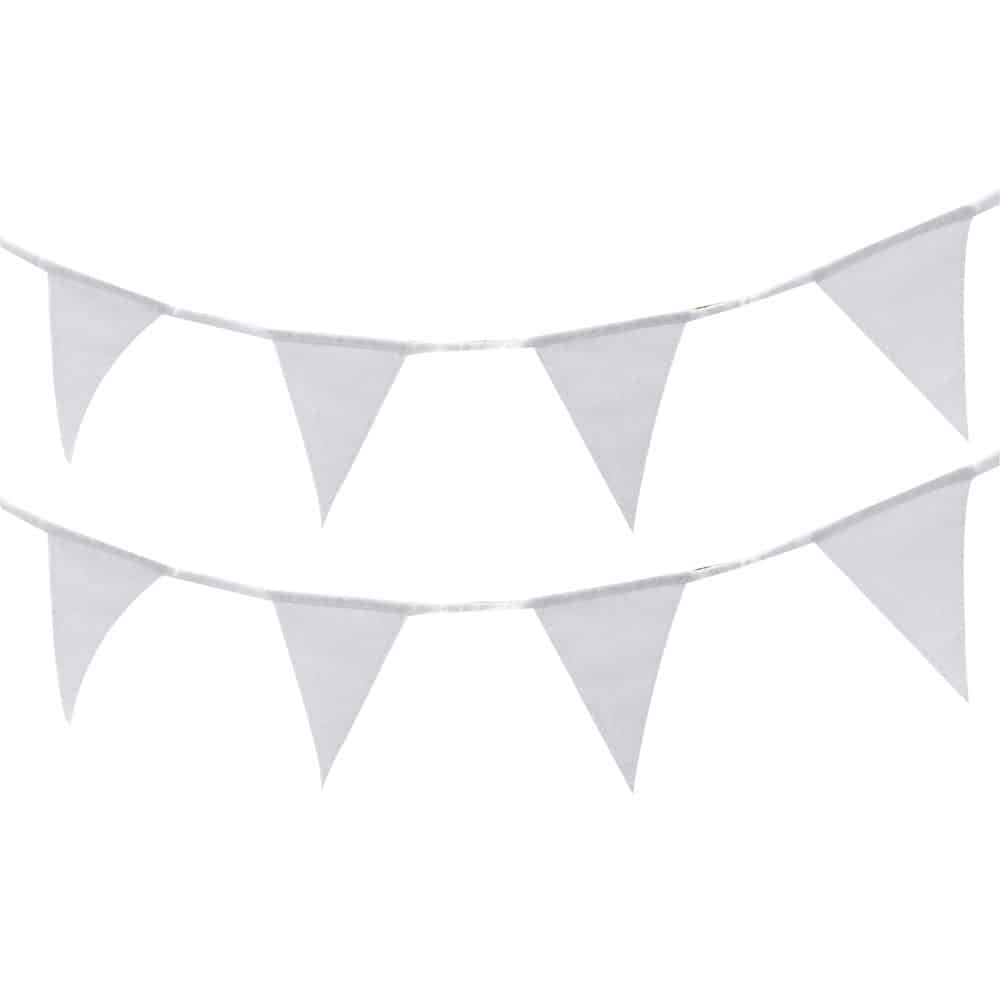 Hvitt stoffbanner