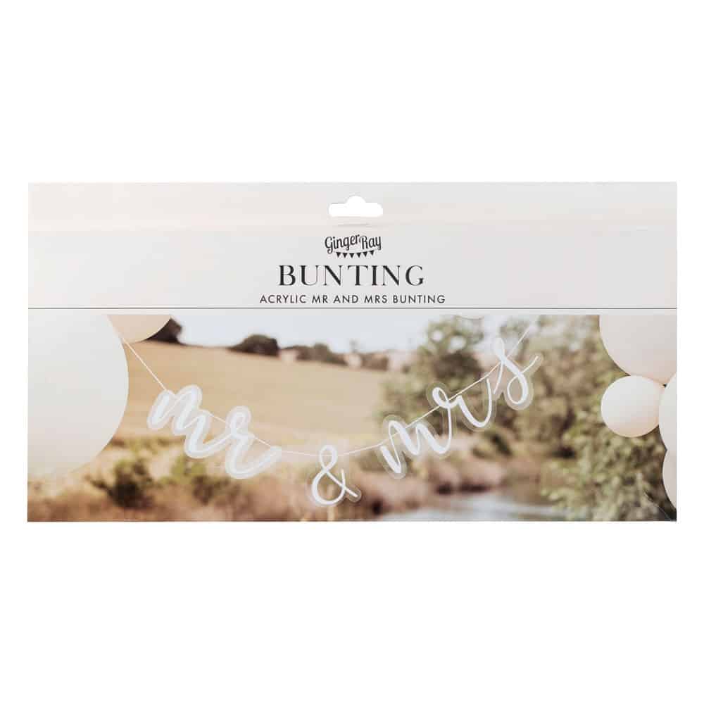 "Mr & Mrs" akryl bryllupsbanner