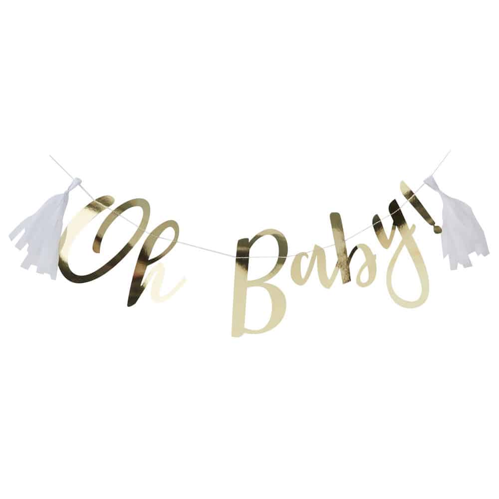 'Oh Baby' Banner i gull
