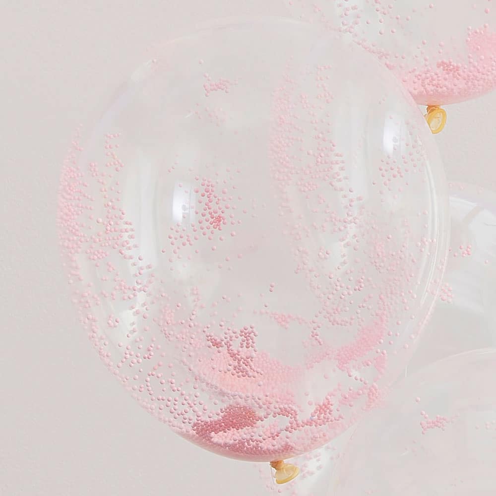 Pastellrosa perlekonfettifylte ballonger