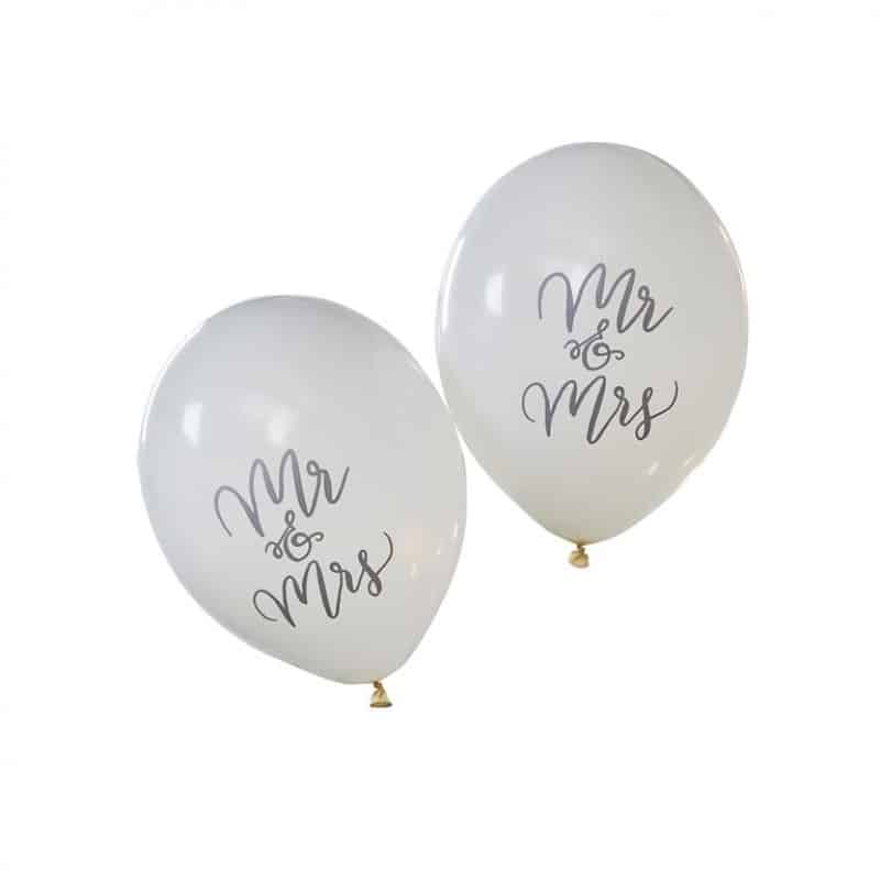 Hvite ‘Mr&Mrs’ Ballonger