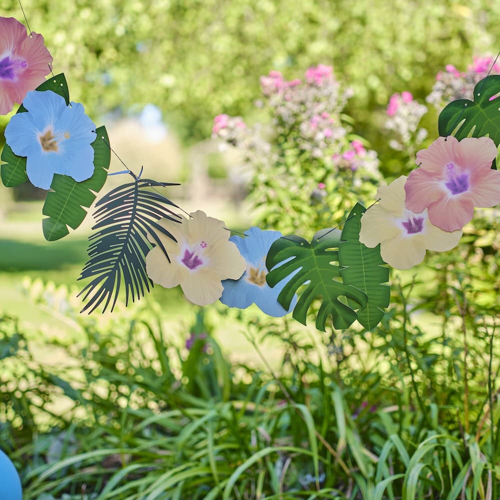 Flowers and palm banner