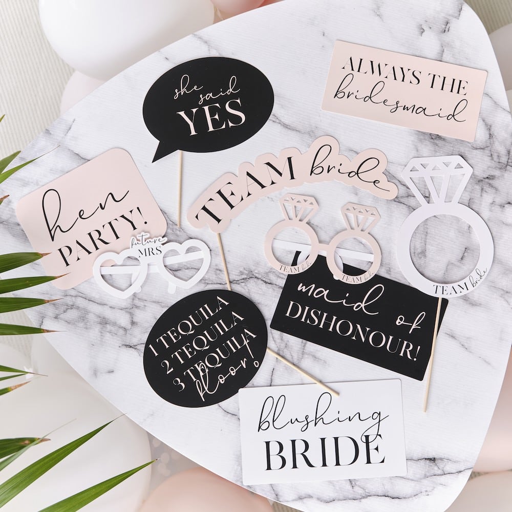 Bridal shower / utdrikningslag (brud) rekvisitter