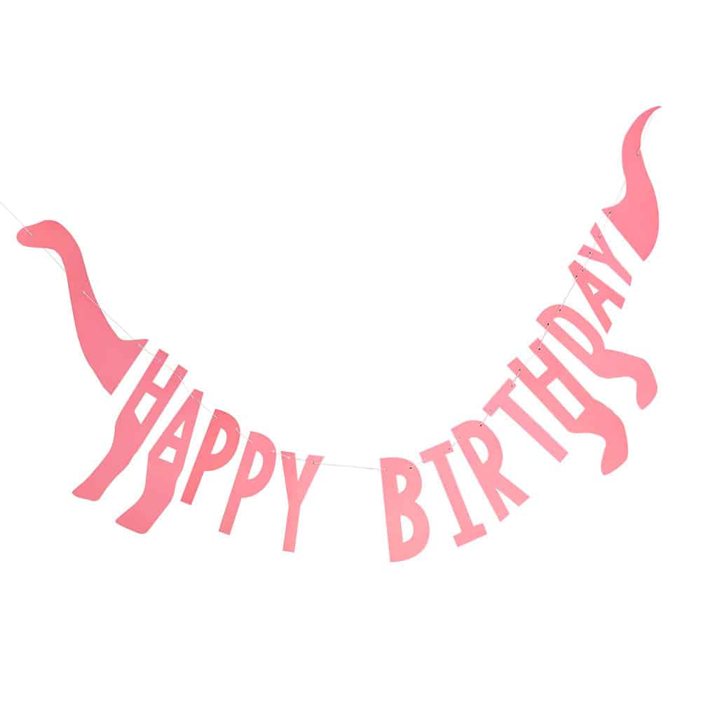 Rosa dinosaur Bursdagsbanner