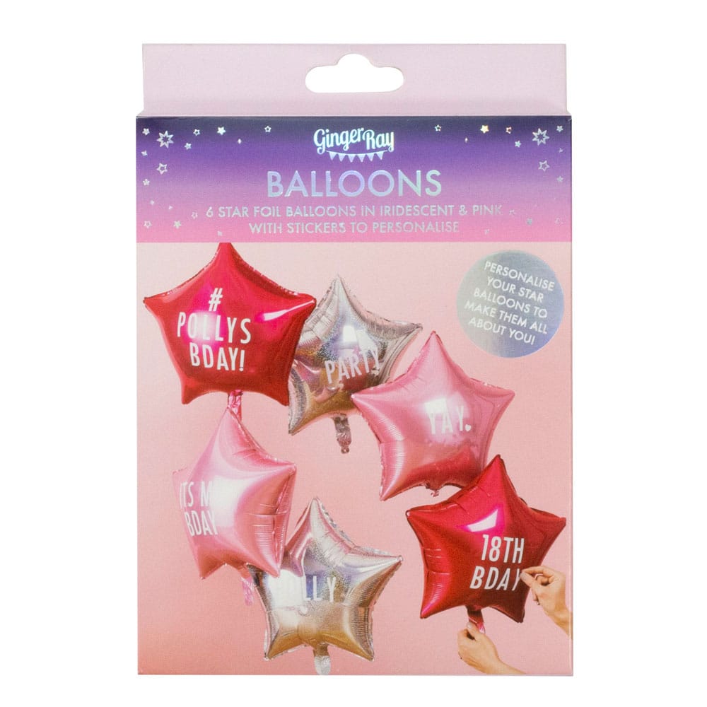 Star balloons with matching stickers
