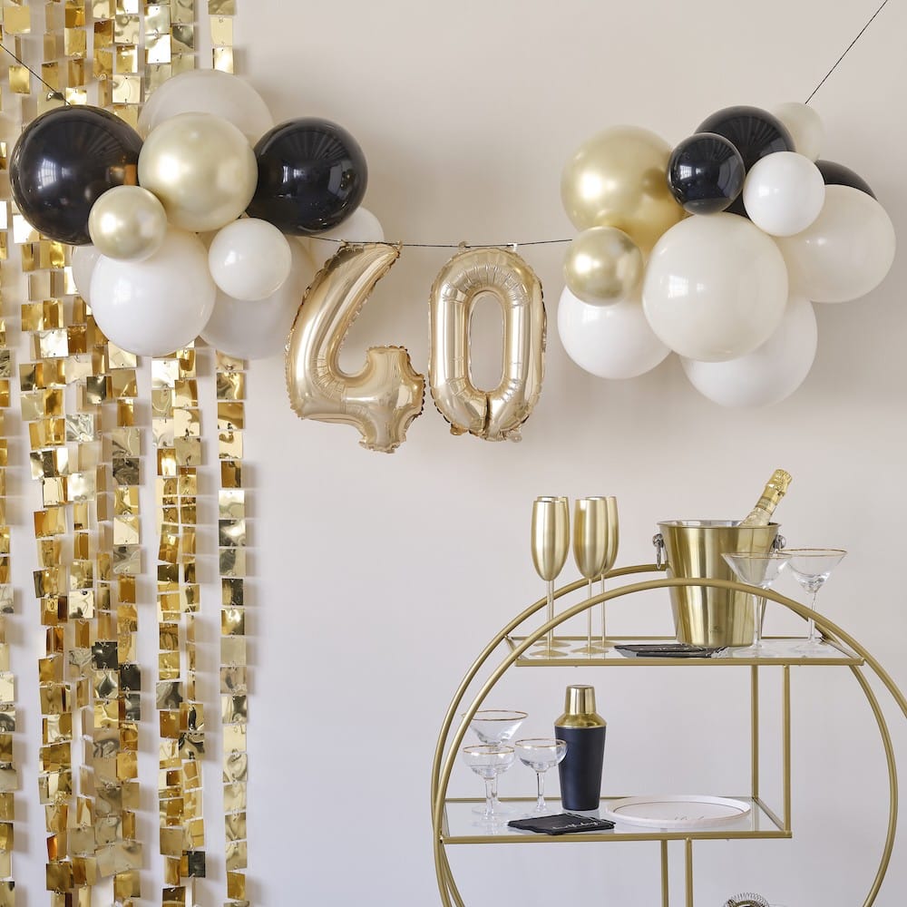 Bursdag eller rubinbryllup ballongbanner 40 år