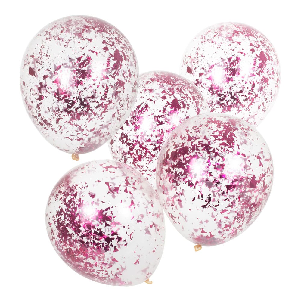 Balloons with pink confetti