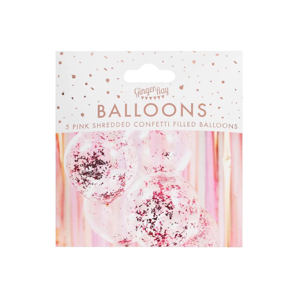Balloons with pink confetti