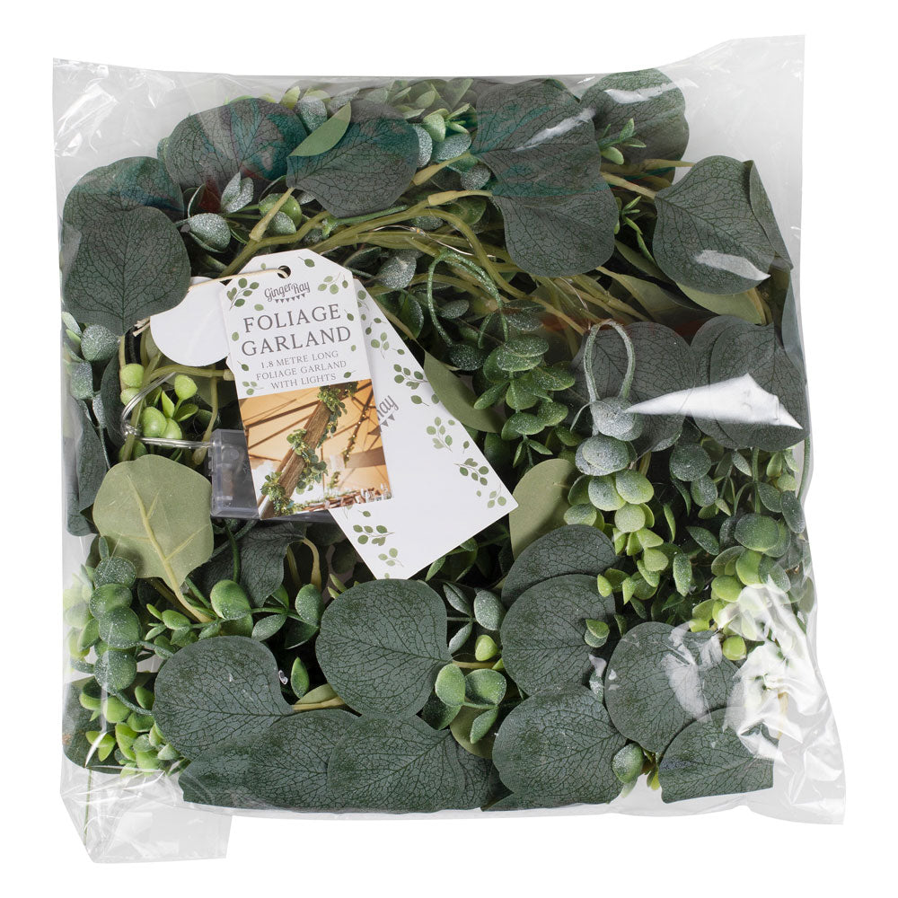 Botanisk kunstig krans med lys