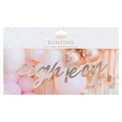 18-årsdag-banner i roségull bursdagsbanner