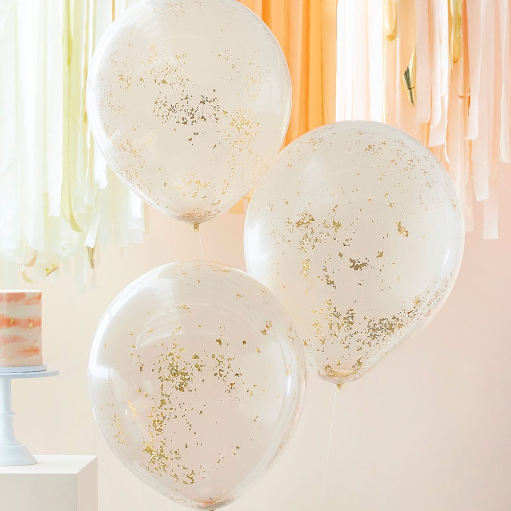 Ferskenballonger med konfetti