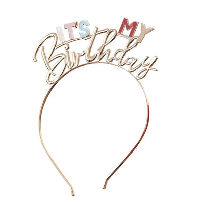 It's My Birthday pannebånd i gull