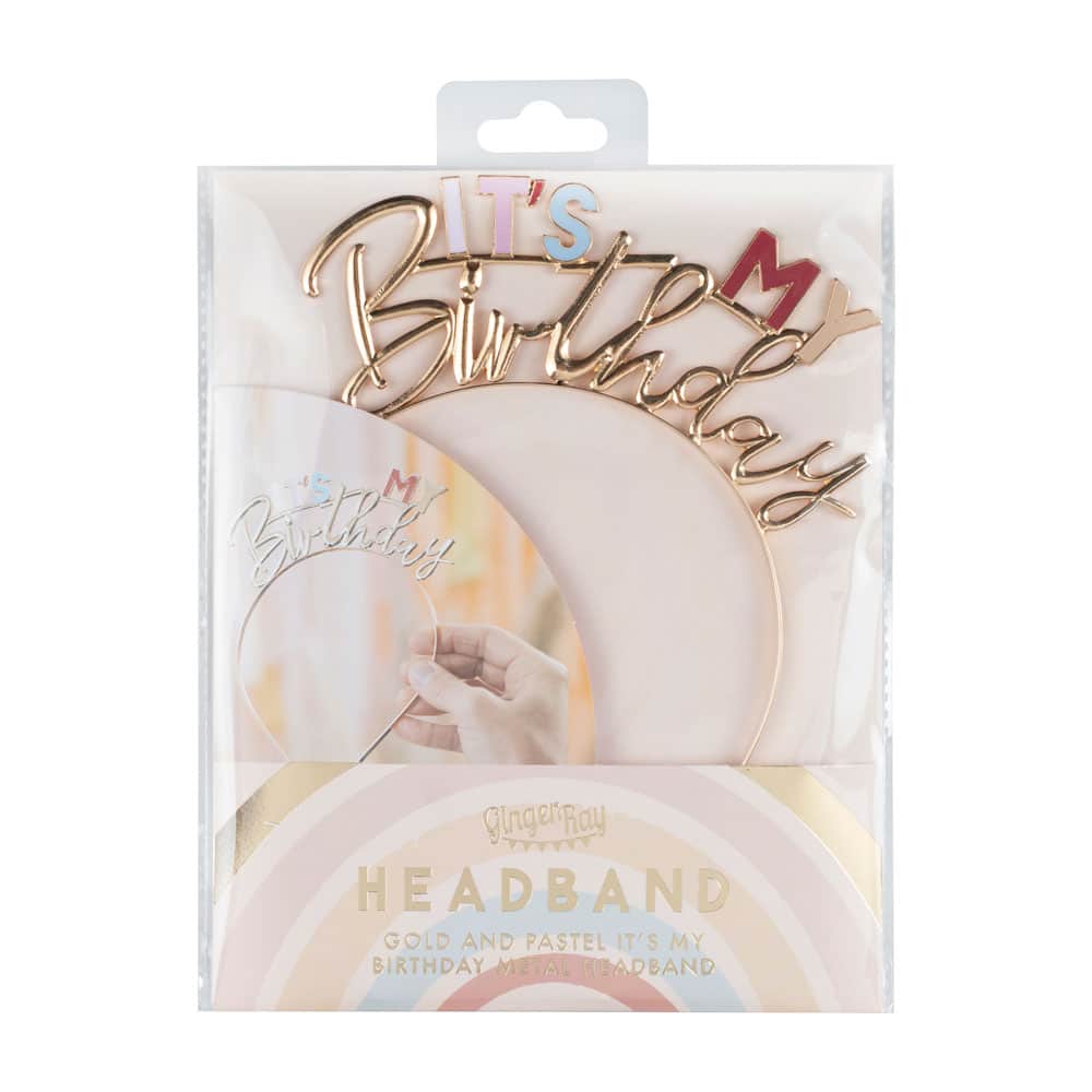 It's My Birthday-pannebånd i gull