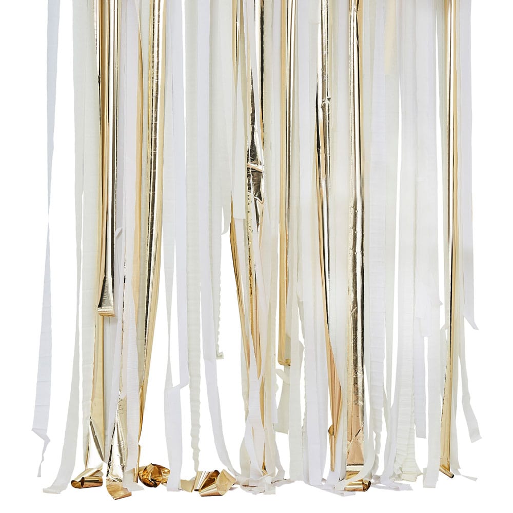 Crepe paper background in cream white and gold