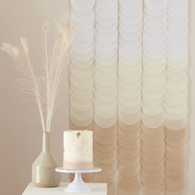 Crêpe paper backdrop neutral ombre