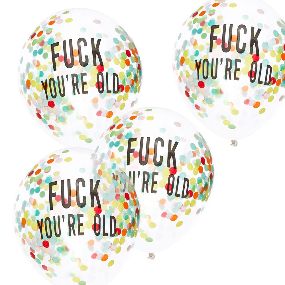 "Fy faen du er gammel"-ballonger med konfetti