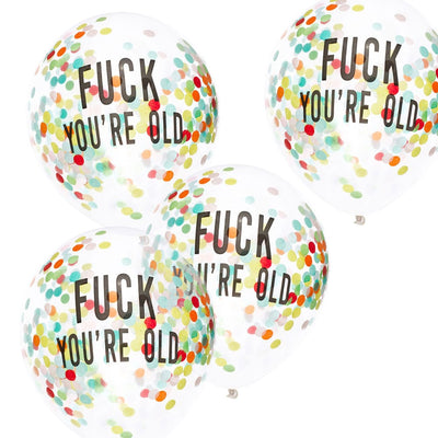 "Fy faen du er gammel"-ballonger med konfetti