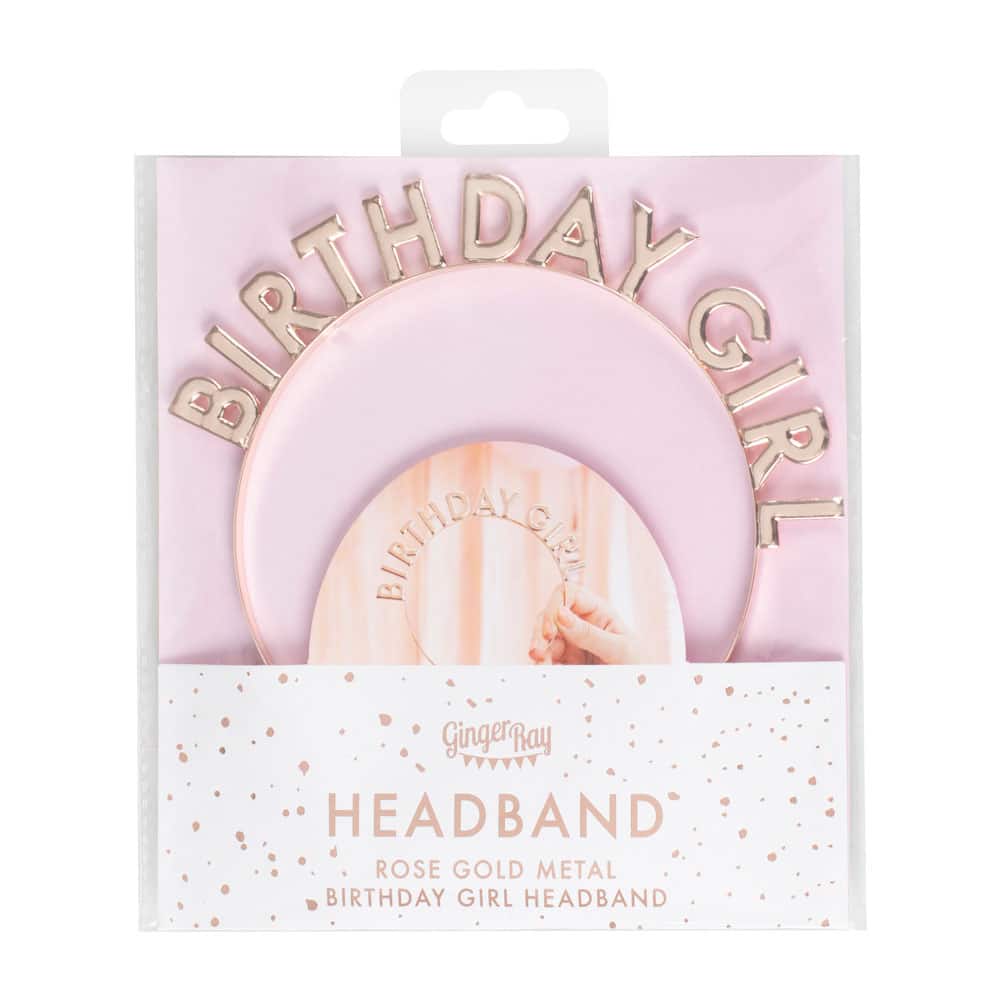 Pannebånd "Birthday Girl" i roségull