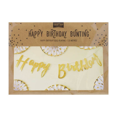 Happy Birthday bursdags-banner i gull