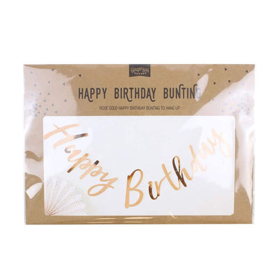 Happy Birthday bursdagsbanner i roségull