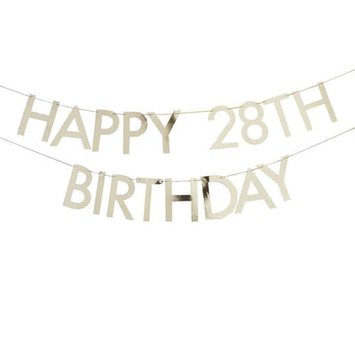 Happy birthday personlig tilpassbar bursdags-banner i gull