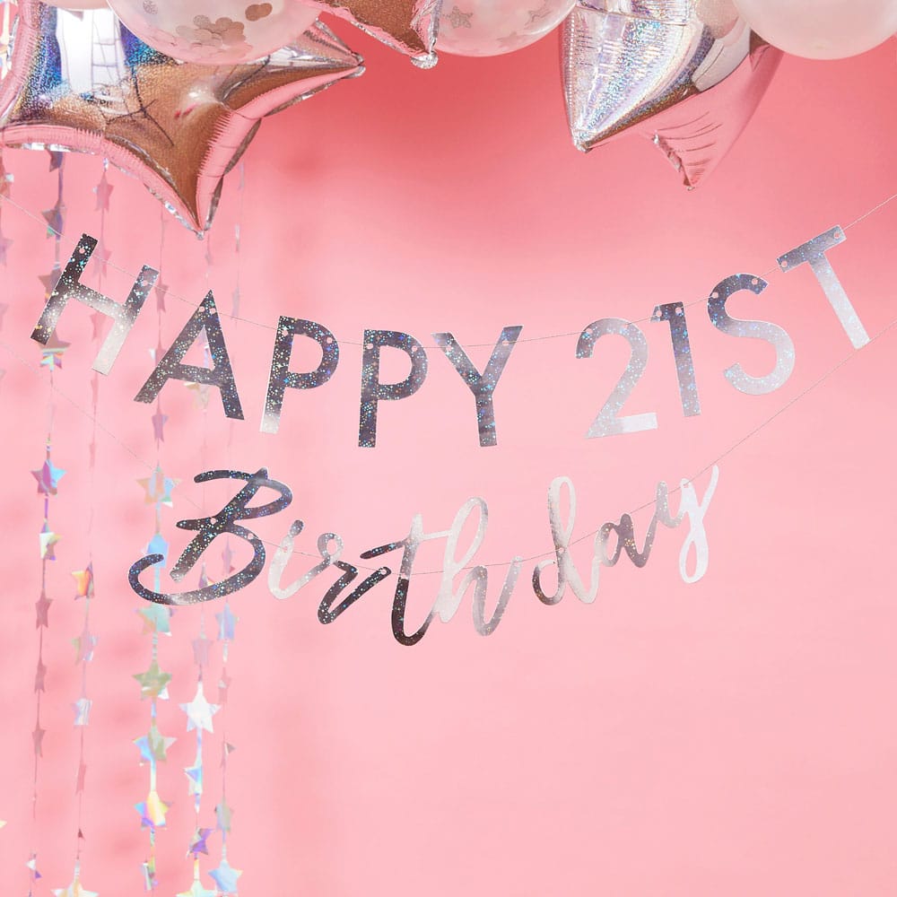 Happy birthday personlig tilpassbar iriserende bursdagsbanner