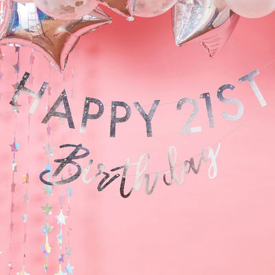 Happy birthday personlig tilpassbar iriserende bursdagsbanner